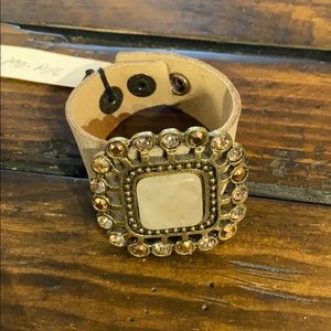 Leather Rock Bracelet